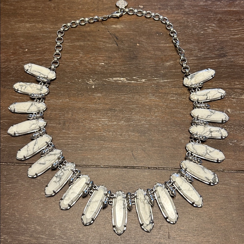 Kendra Scott White/Gray Stone Necklace